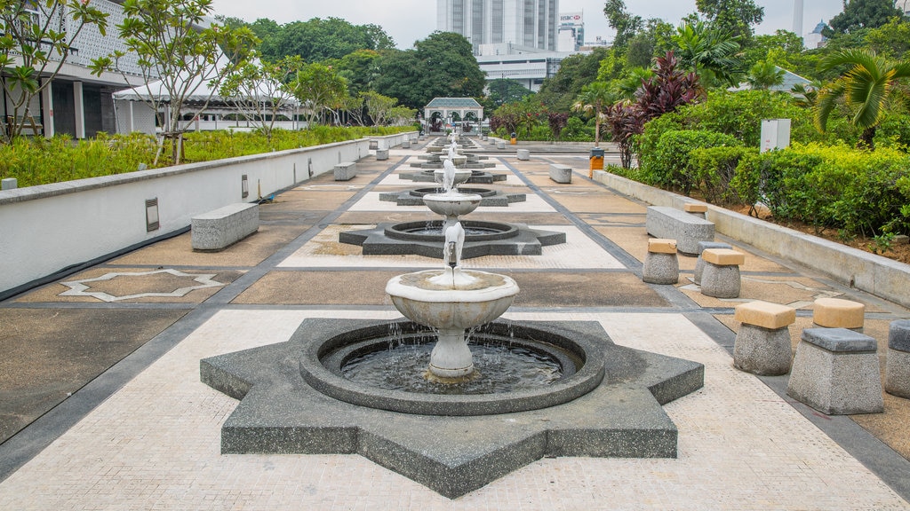 Mesquita Nacional que inclui uma fonte e um parque