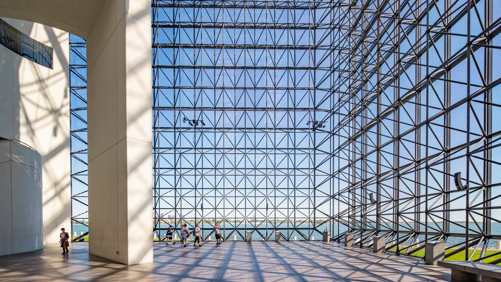 John F Kennedy Presidential Museum Library showing interior views