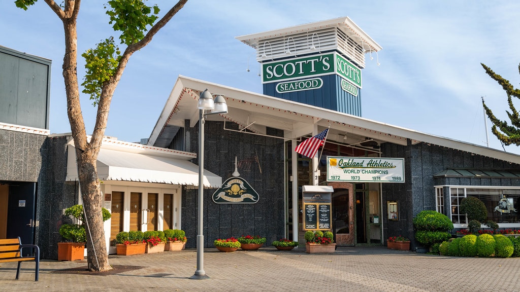 Jack London Square showing signage