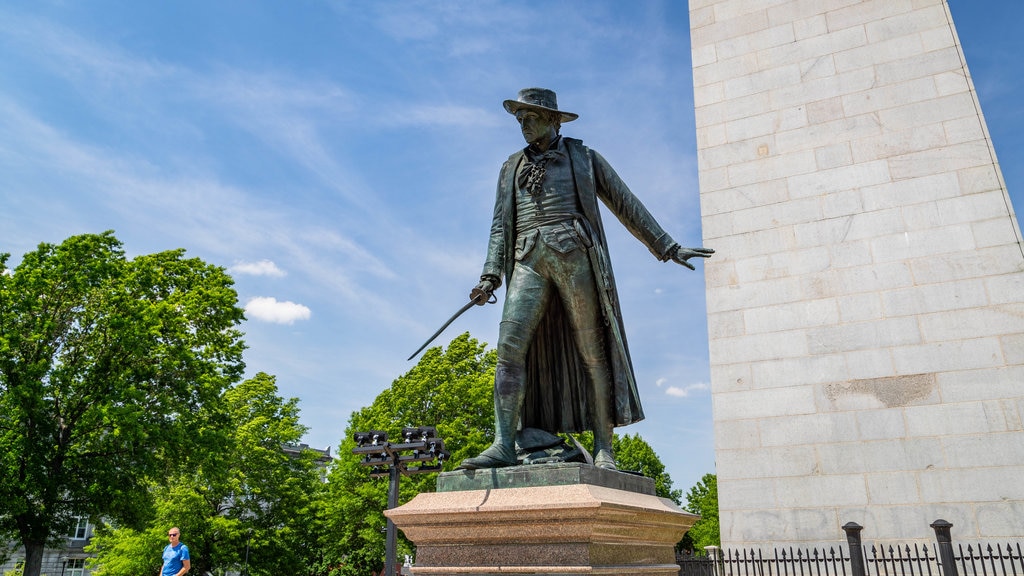 Bunker Hill Monument caracterizando um monumento e uma estátua ou escultura