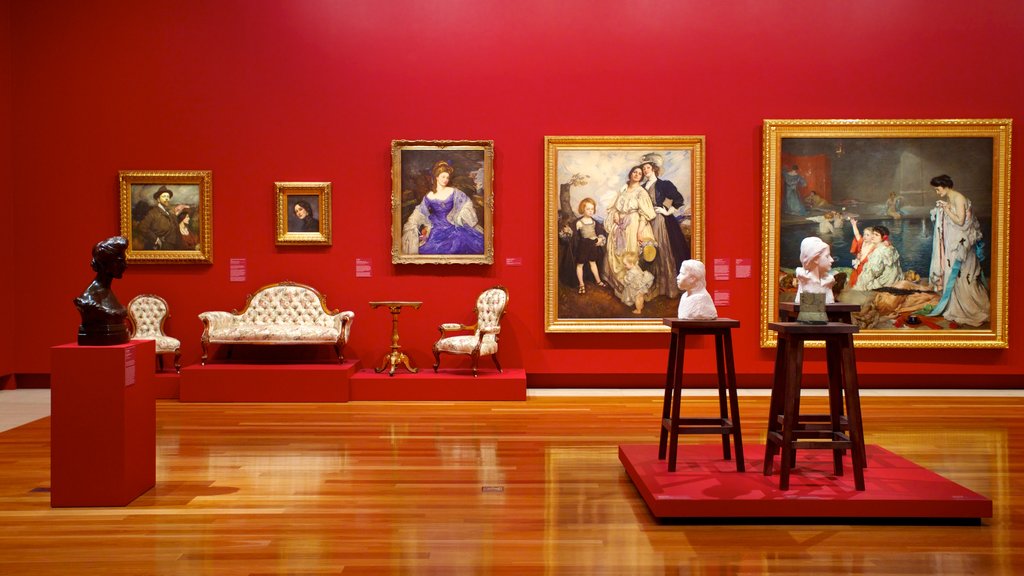 Queensland Art Gallery showing art and interior views