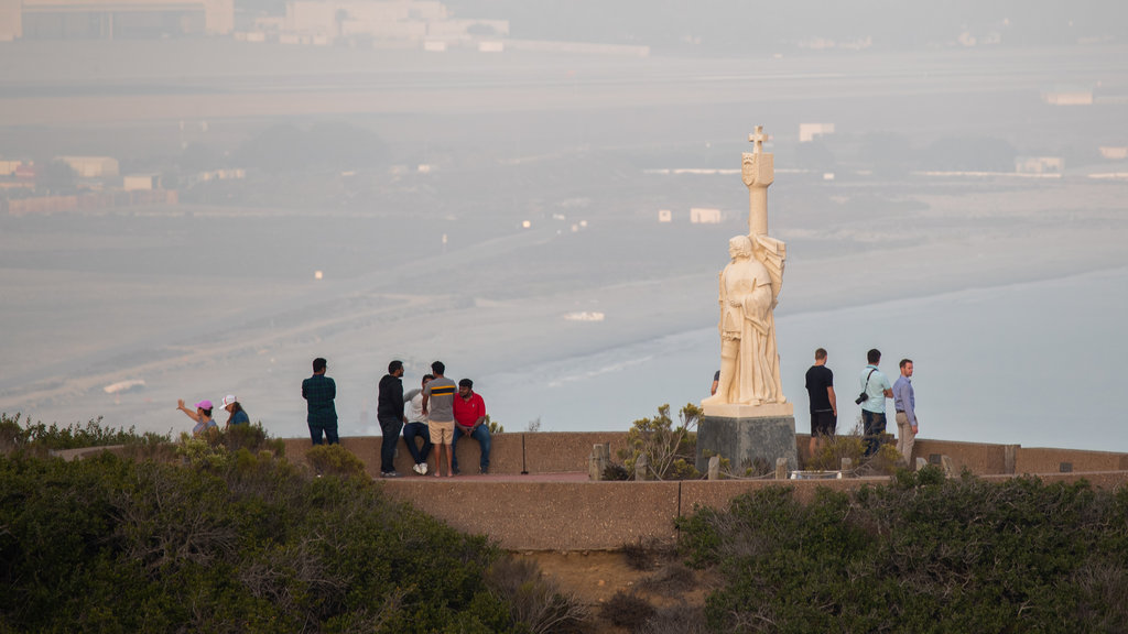 Cabrillo National Monument featuring views, religious elements and a statue or sculpture