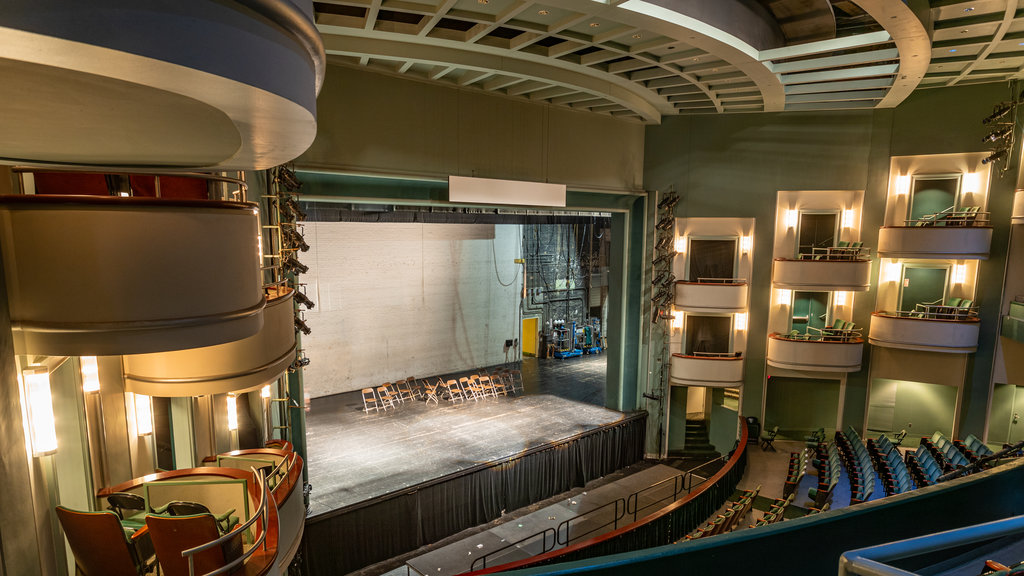 Harrison Opera House showing interior views and theatre scenes