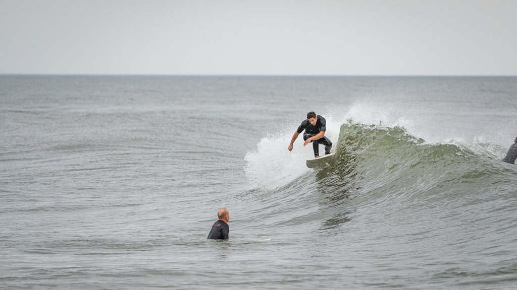 Ocean City Beach showing waves, general coastal views and surfing