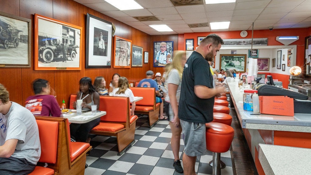 Norfolk featuring café scenes and interior views