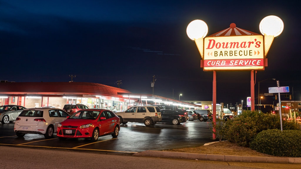 Norfolk showing signage and night scenes