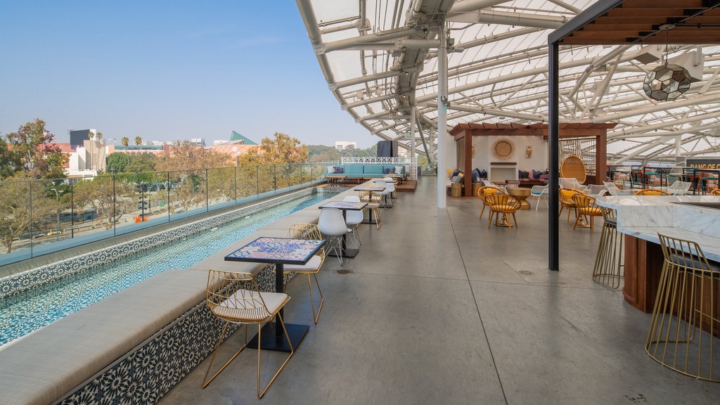 Downtown Los Angeles showing a bar and a pool