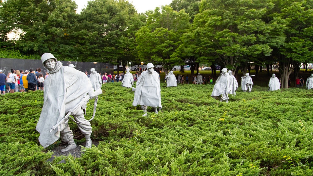 Korean War Veterans Memorial which includes a statue or sculpture and a garden