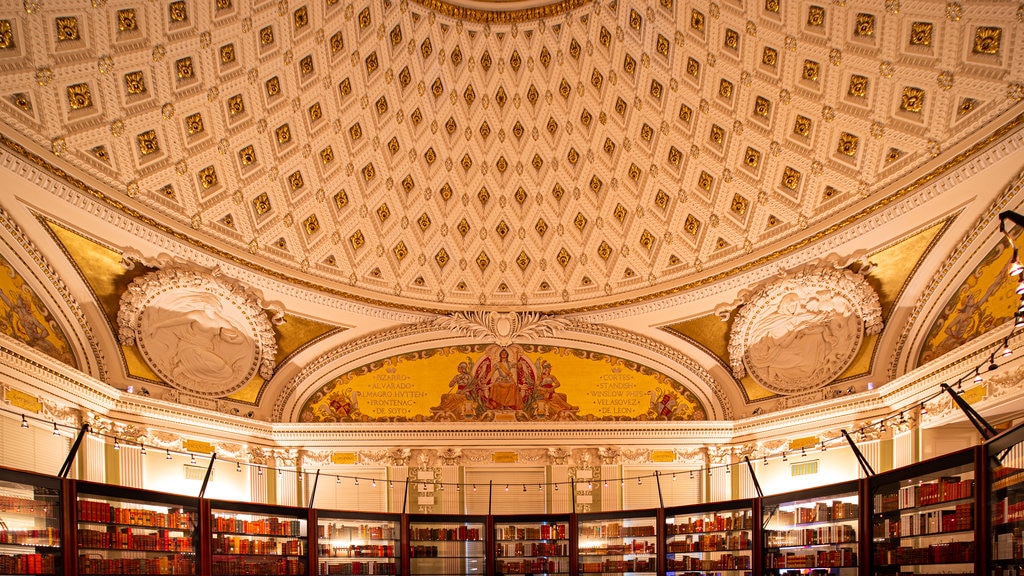 Biblioteca do Congresso que inclui um edifício administrativo, elementos de patrimônio e vistas internas