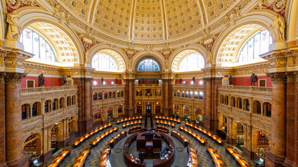 Library of Congress showing interior views, an administrative building and heritage elements