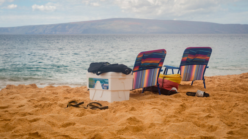 Plage du parc d\'État de Mākena montrant plage et vues littorales