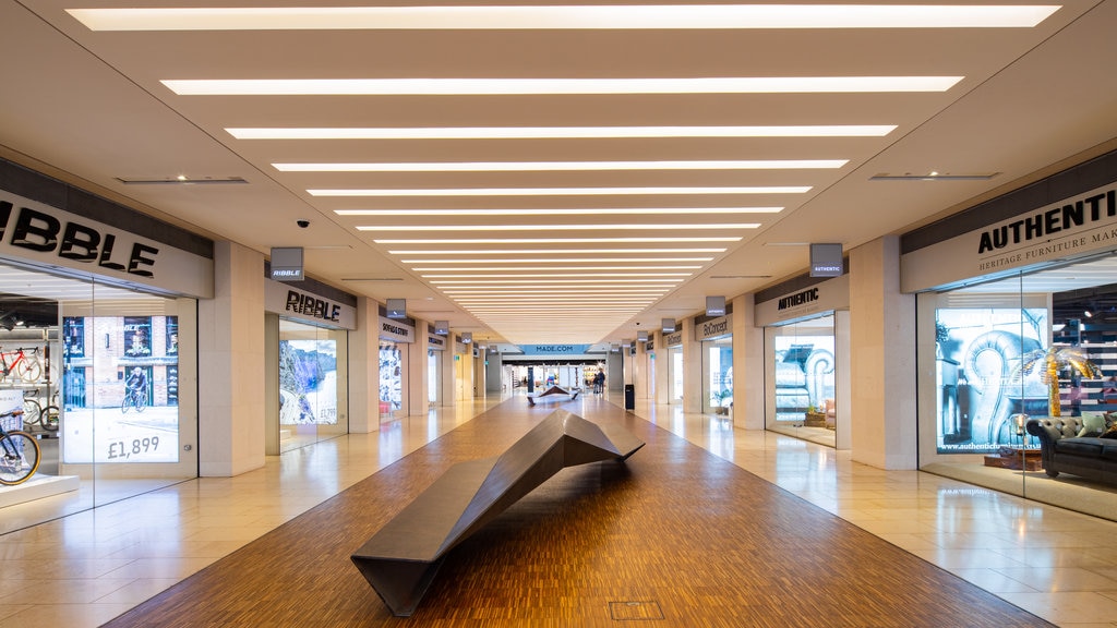 The Mailbox showing shopping and interior views