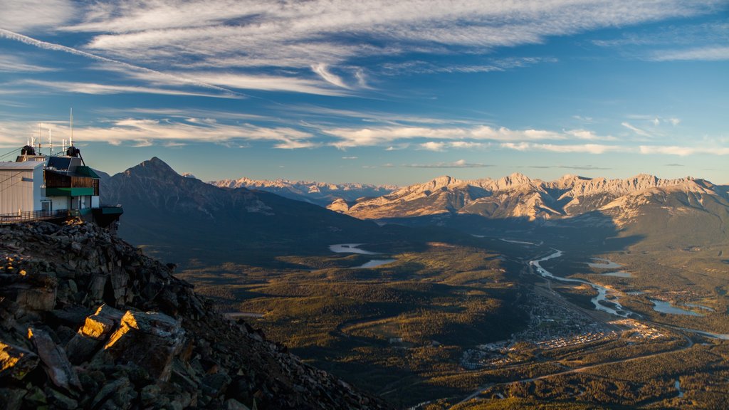 Jasper SkyTram which includes tranquil scenes, landscape views and mountains