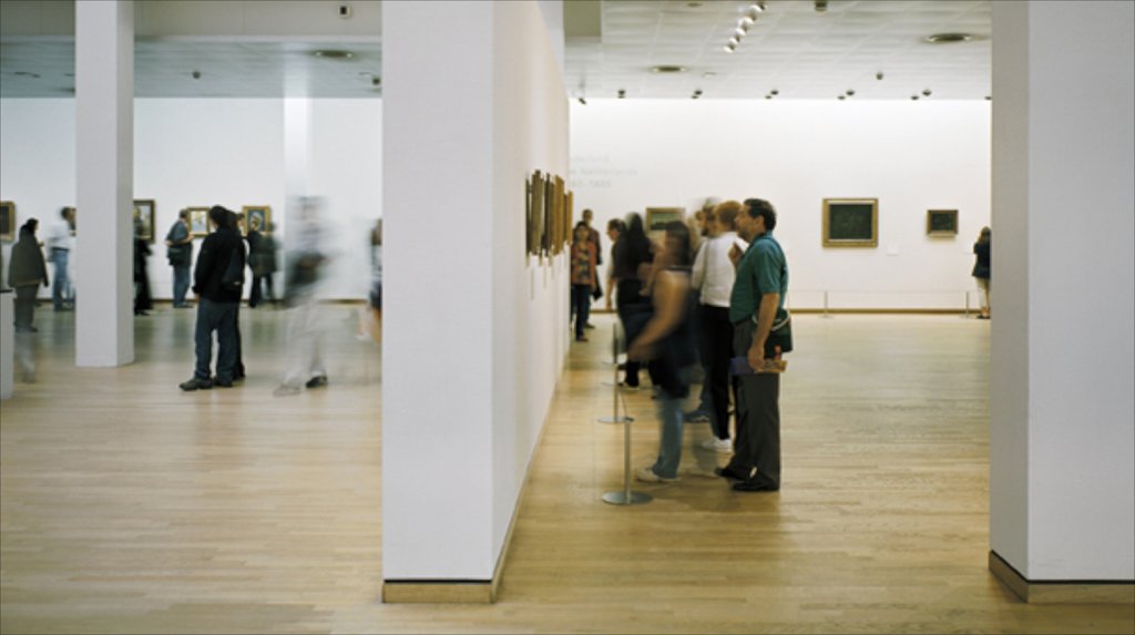 Van Gogh Museum showing interior views as well as a small group of people