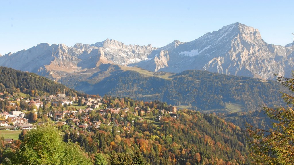 Villars-sur-Ollon ofreciendo vista panorámica, montañas y escenas tranquilas