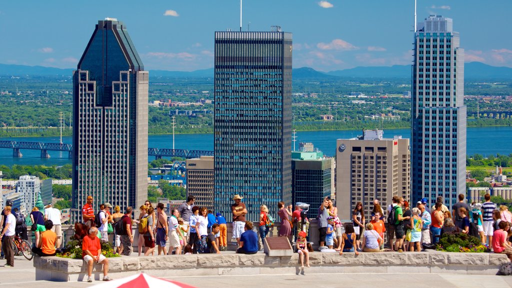 Mount Royal Park showing skyline, a skyscraper and a city