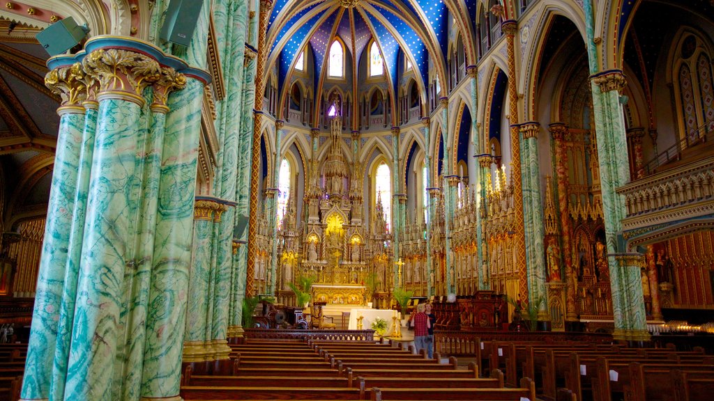 Notre-Dame Cathedral Basilica som omfatter religiøse elementer, interiør og en kirke eller en katedral