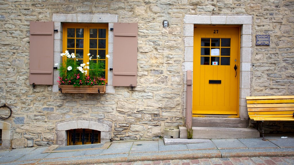 Place Royale og byder på et hus, historiske bygningsværker og blomster