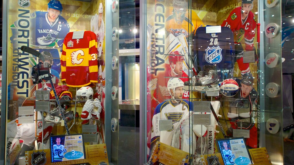 Hockey Hall of Fame mostrando vistas internas e sinalização