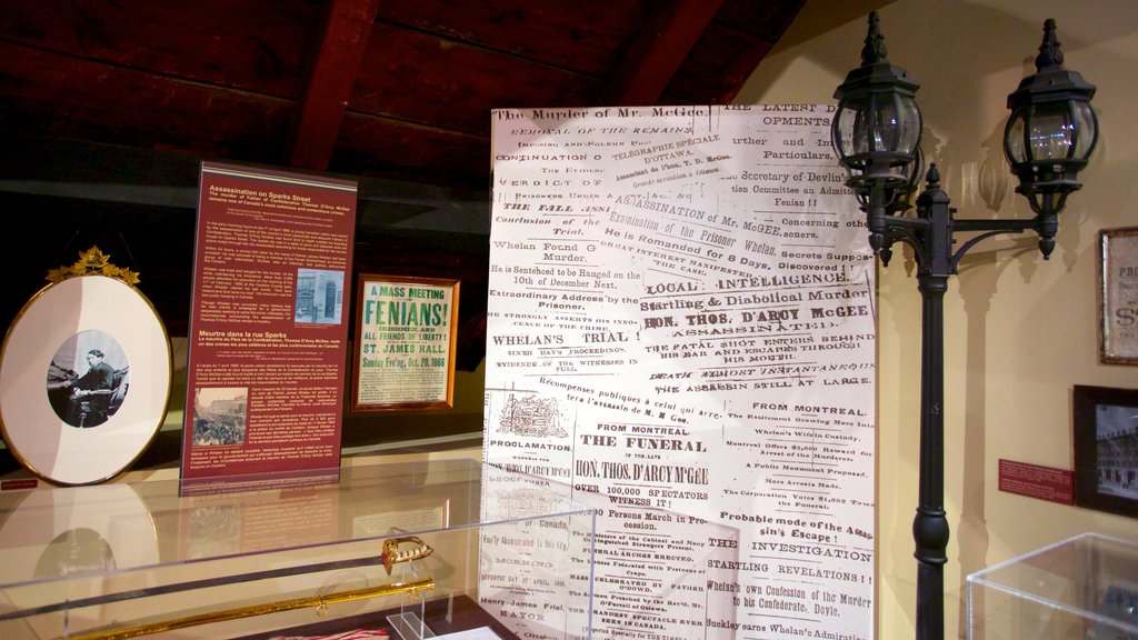 Bytown Museum showing interior views and signage