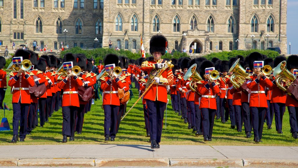 Parliament Hill which includes music, performance art and military items