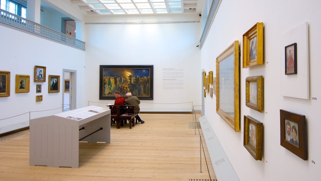 Skagens Museum featuring art and interior views