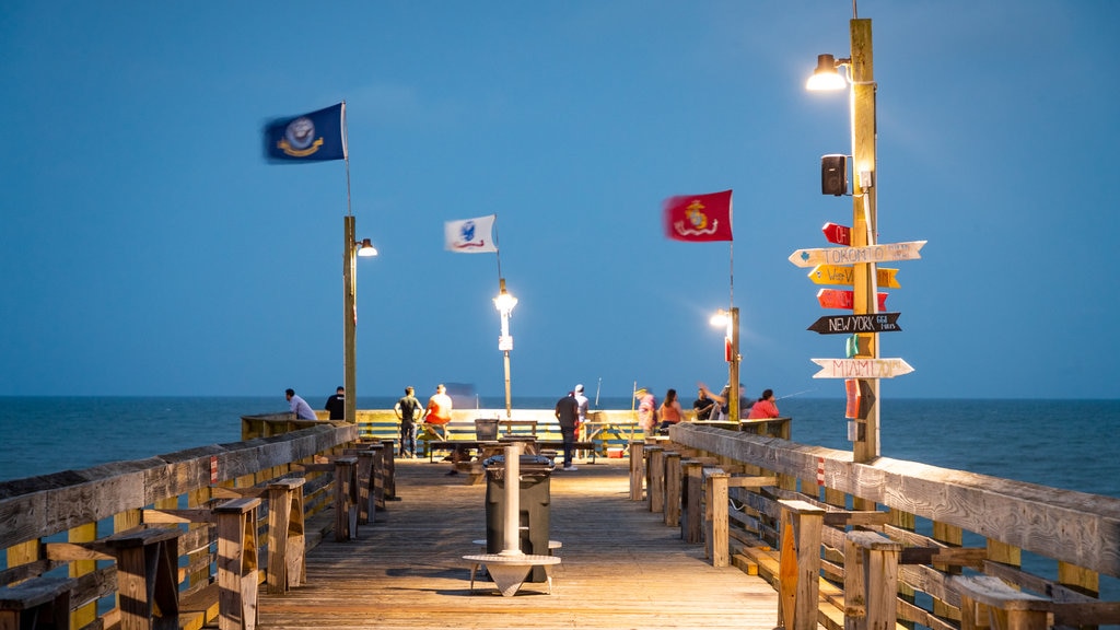 Myrtle Beach showing general coastal views and night scenes