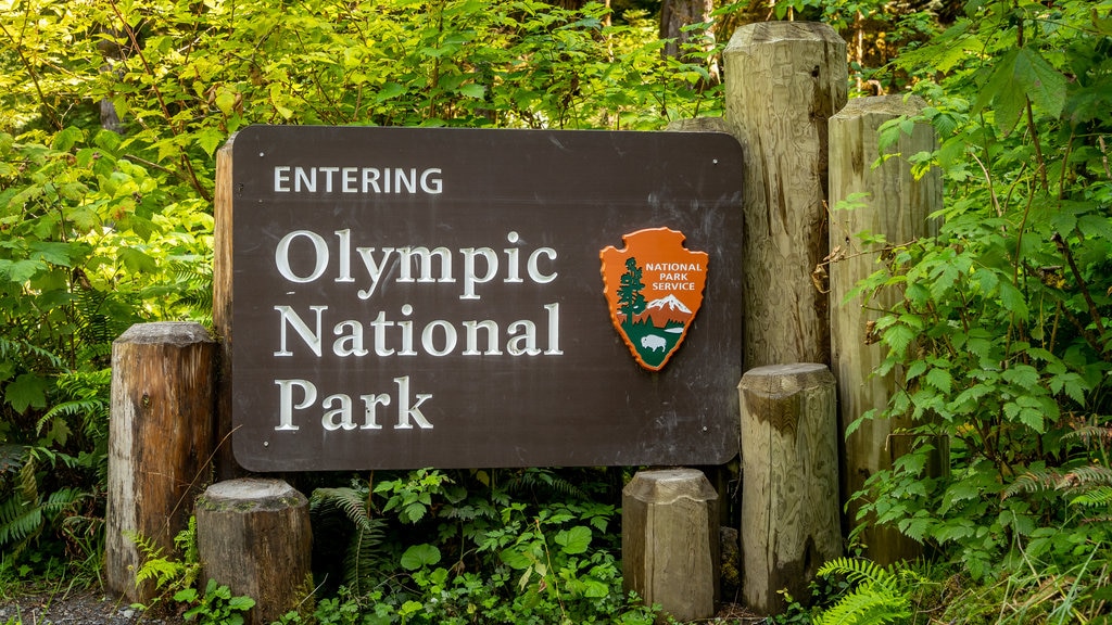 Olympic National Park which includes signage