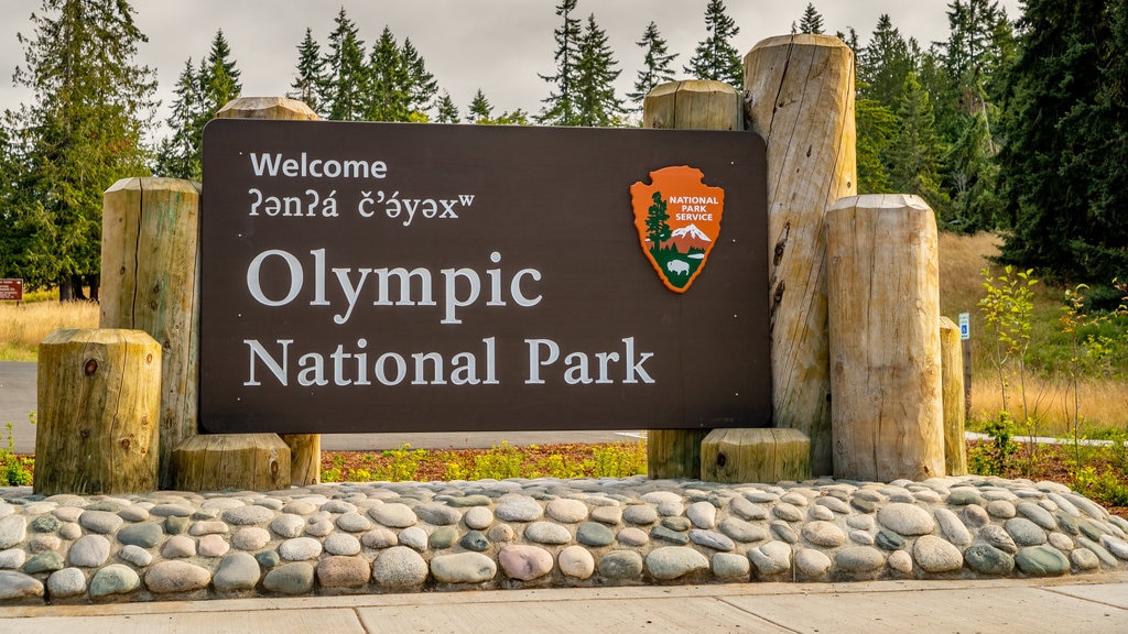 Olympic National Park which includes signage