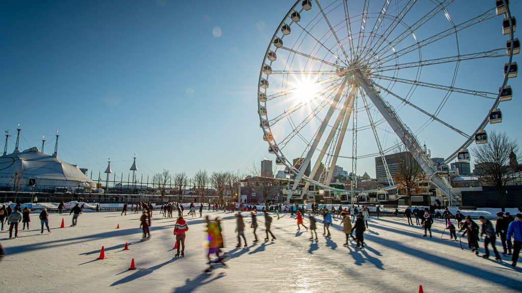 Old Port featuring snow skiing, views and a sunset