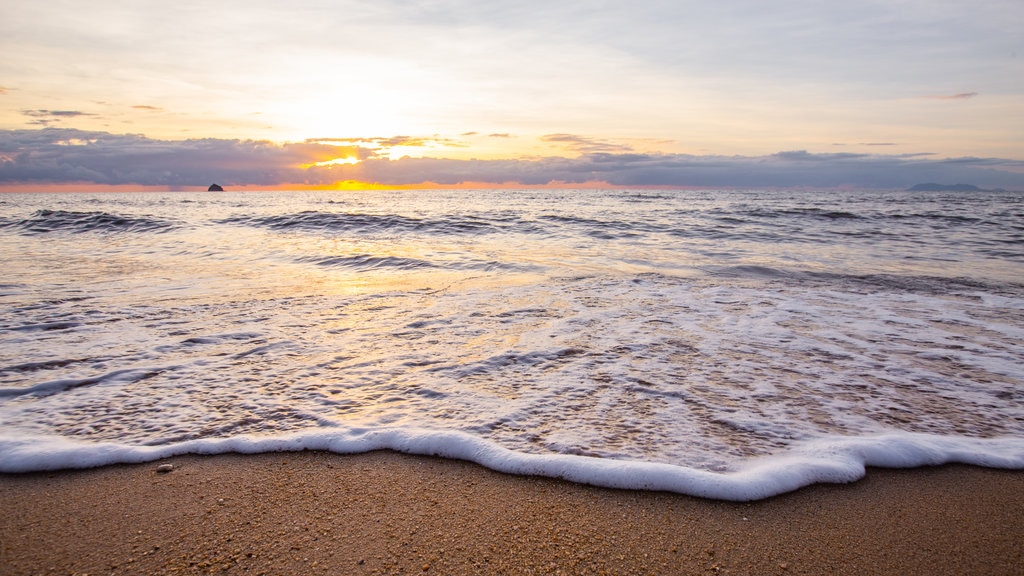 Tropical North Queensland showing a sunset, general coastal views and a beach