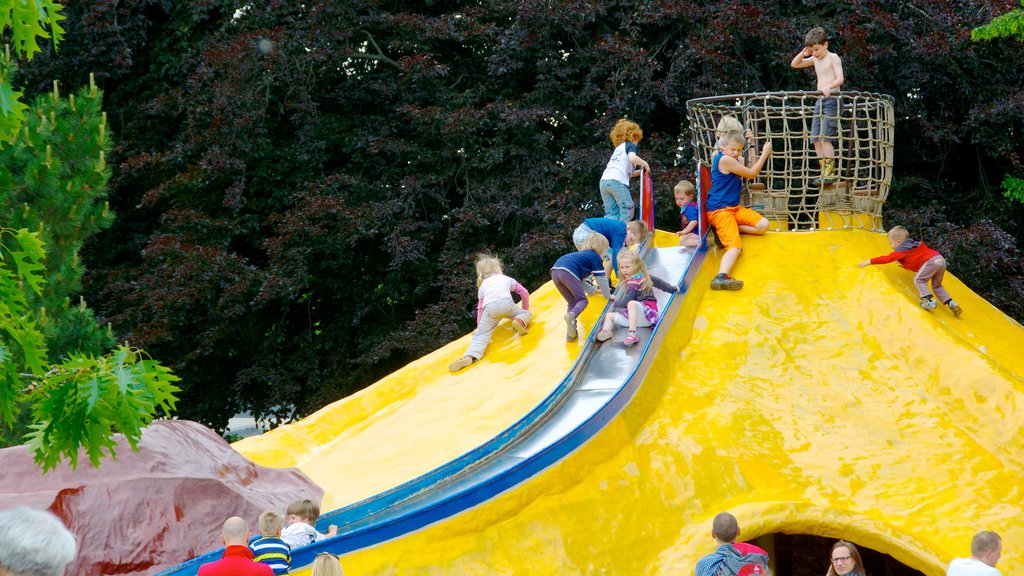 Botanical Gardens showing a playground as well as children