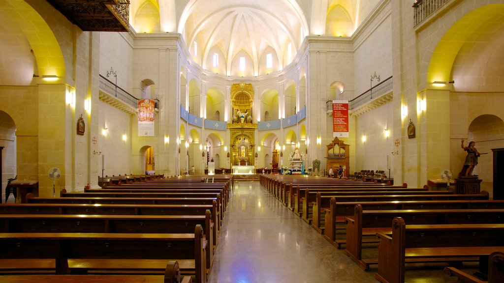 San Nicolas Cathedral which includes a church or cathedral, interior views and religious elements