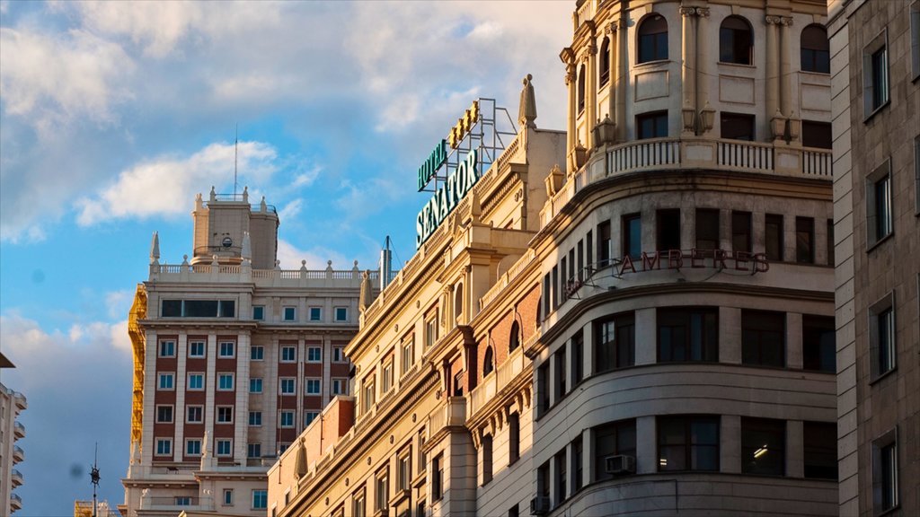 Gran Via showing a city and heritage architecture