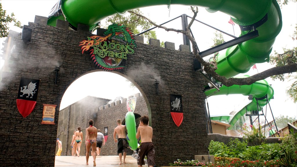 Schlitterbahn Waterpark showing signage and a water park