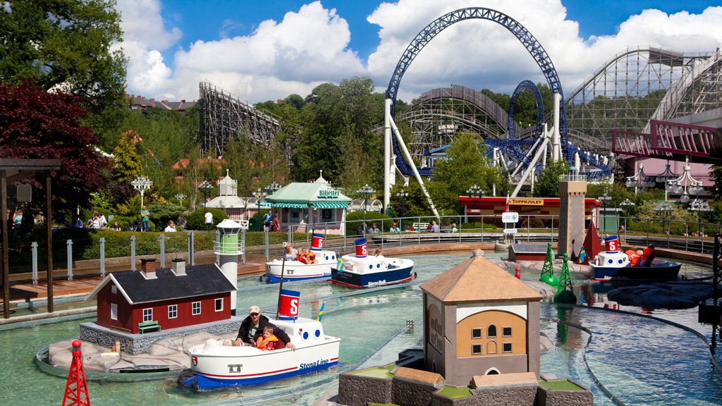 Liseberg Amusement Park which includes a water park, rides and a pool