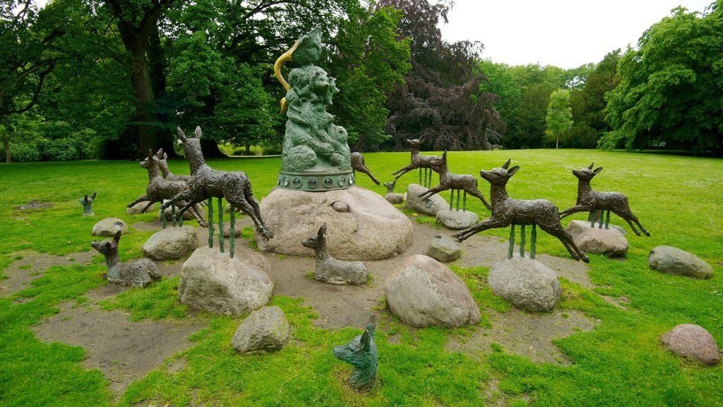 Castle Park showing a statue or sculpture, outdoor art and a park