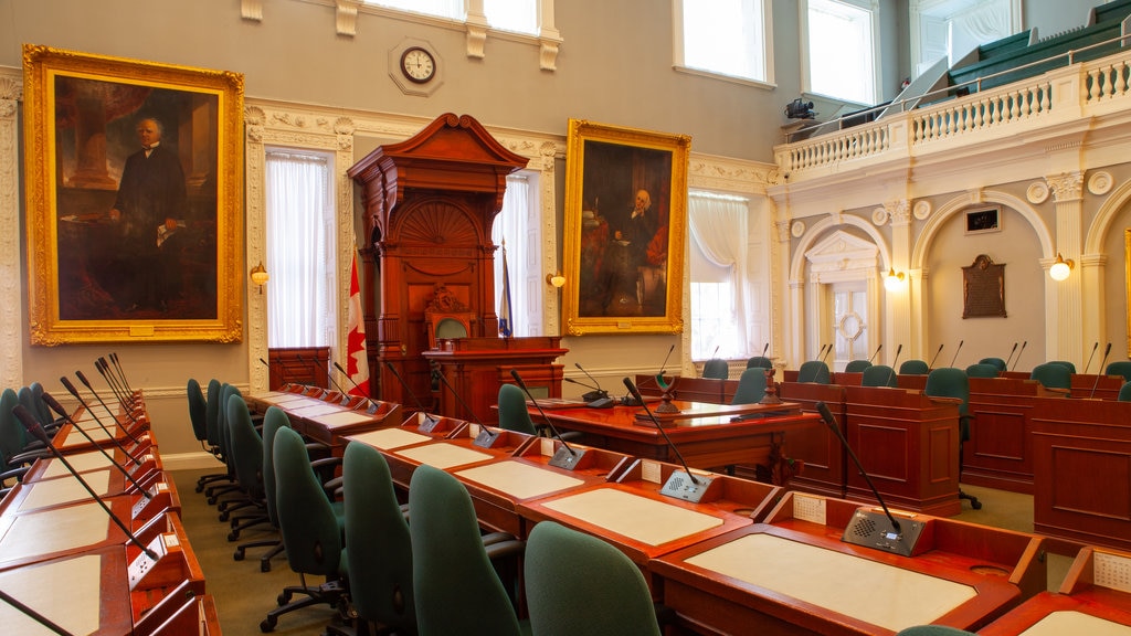 Province House which includes an administrative building and interior views