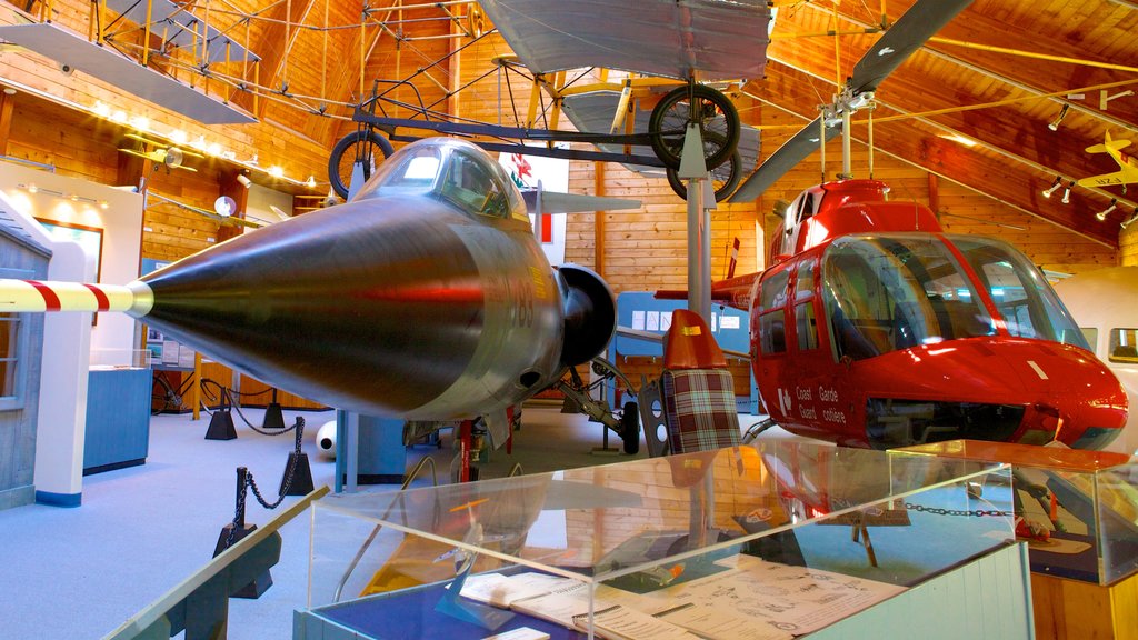 Atlantic Canada Aviation Museum showing interior views and aircraft