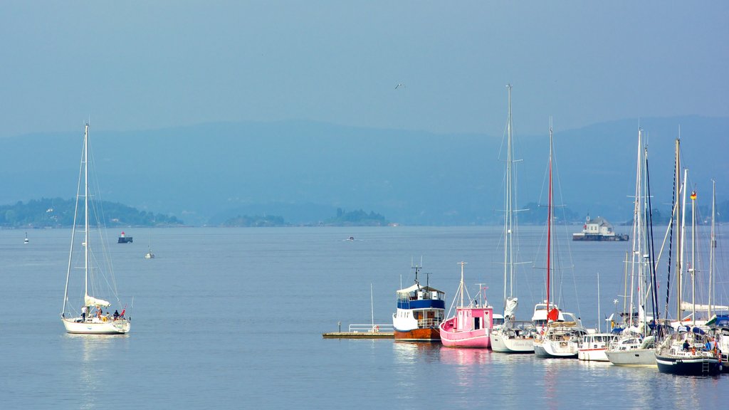 Akershus Fortress showing a bay or harbour, general coastal views and sailing