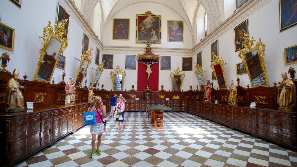 Granada Cathedral which includes art, interior views and religious aspects