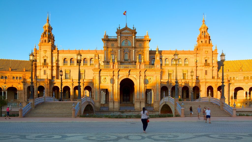 Plaza de Espana featuring château or palace, a square or plaza and heritage architecture