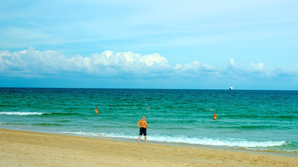 Fort Lauderdale Beach showing a beach and swimming