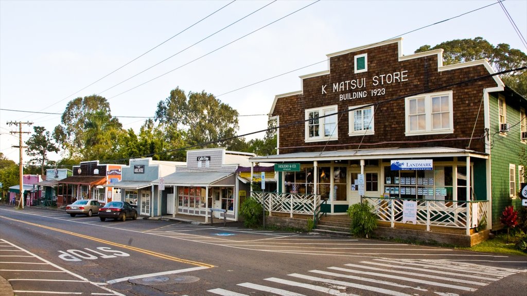 Makawao qui includes une petite ville ou un village et scènes de rue