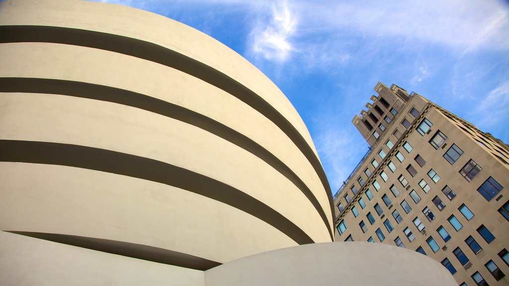 Solomon R. Guggenheim Museum showing a city