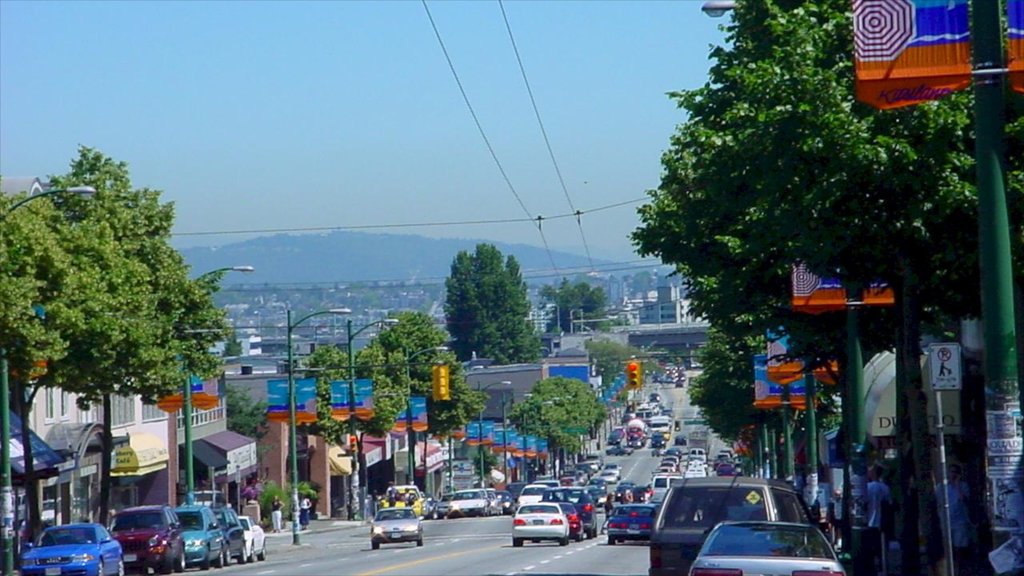 Kitsilano showing street scenes and a city