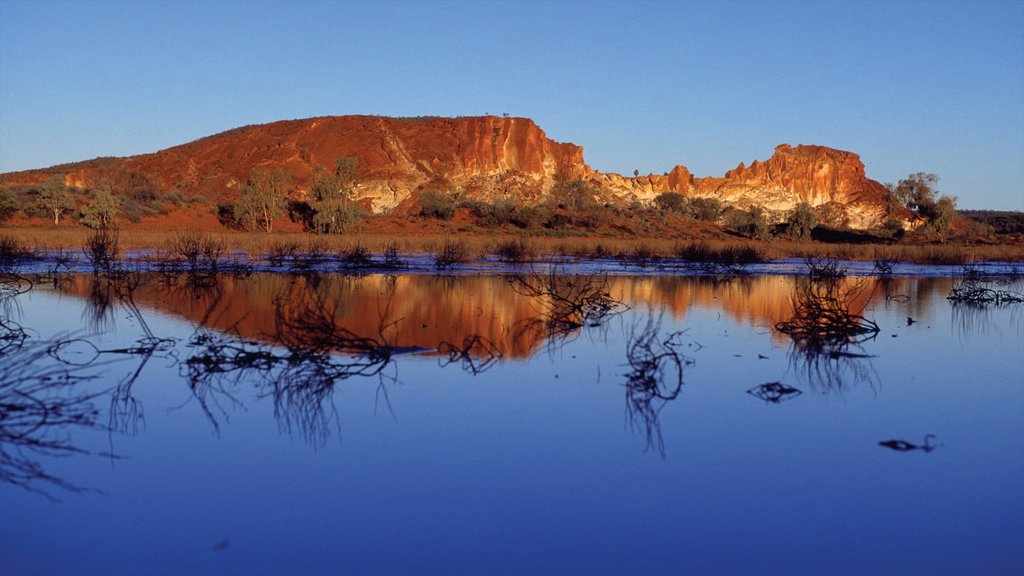 Red Centre featuring a lake or waterhole, a gorge or canyon and landscape views