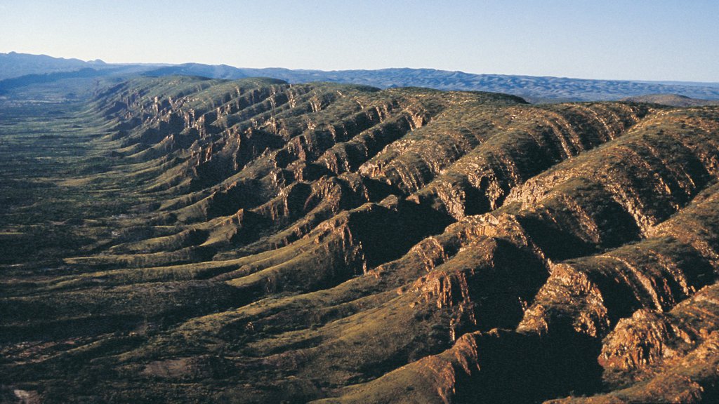 Parque Nacional West MacDonnell que inclui paisagens do deserto, paisagem e um desfiladeiro ou canyon