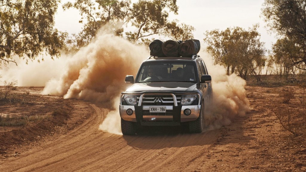 Red Centre mostrando paisagens do deserto, 4x4 e passeios