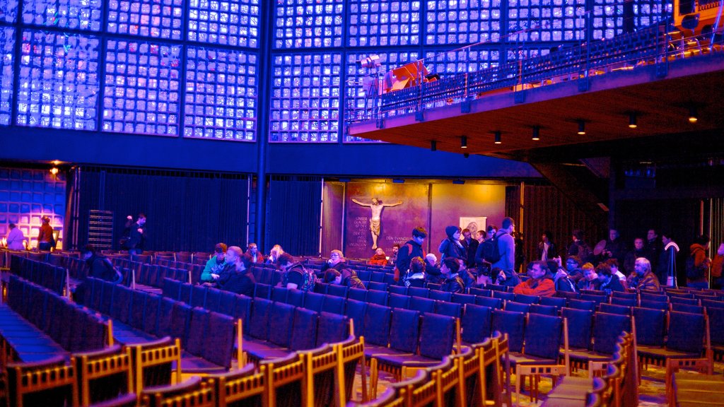 Kaiser Wilhelm Memorial Church featuring a church or cathedral, interior views and religious elements